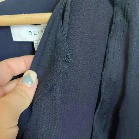 Reiss Addison Shift Dress Navy Size 10 - Picture 3 of 16